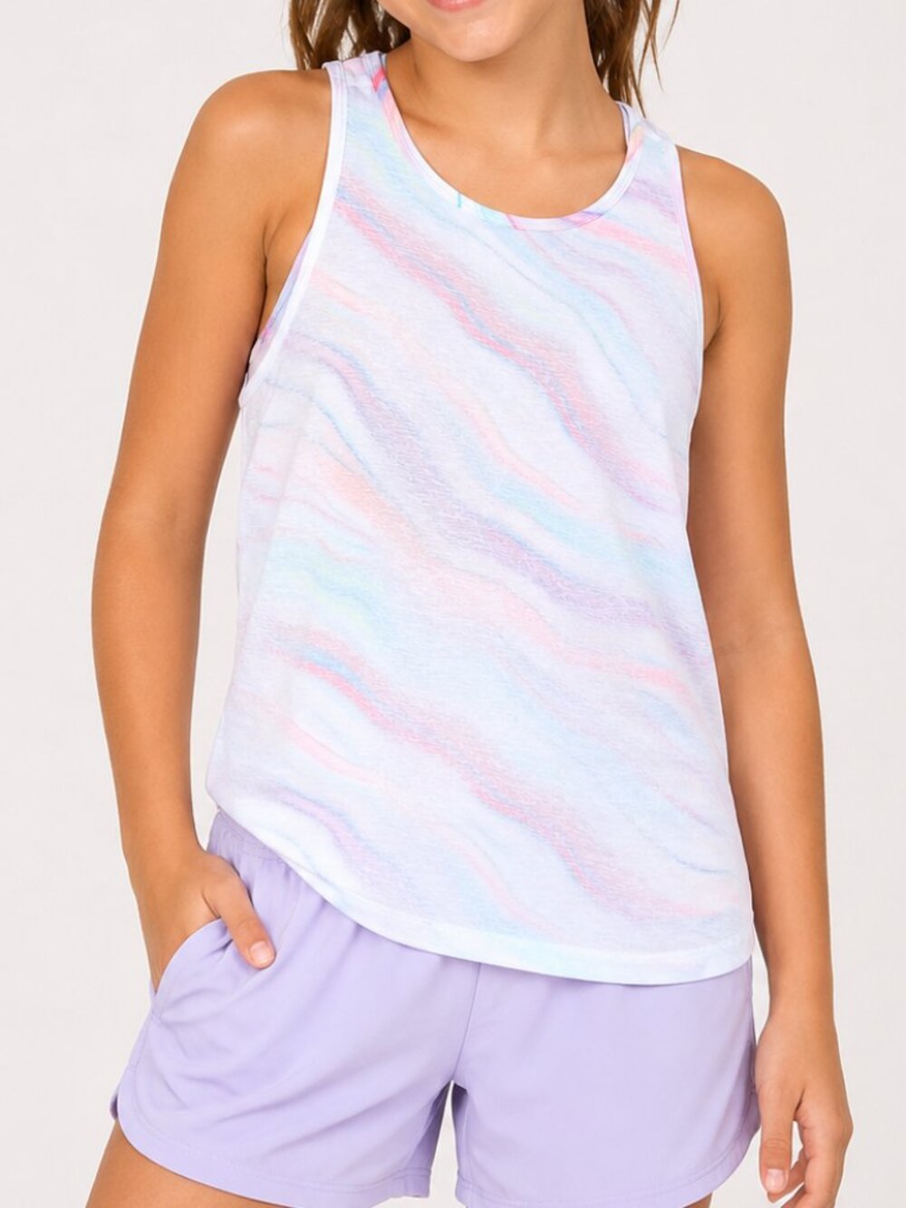 Athleta Girl Double the Fun Tank Top Sz XXL Pastel Activewear Athletic